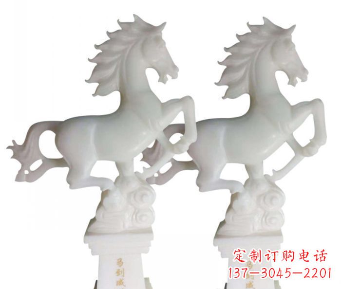 湖南汉白玉马雕塑,以自然质朴大气