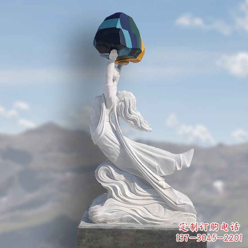湖南领雕塑精美雕刻的女娲补天石雕塑