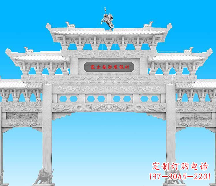 湖南汉白玉牌楼雕塑