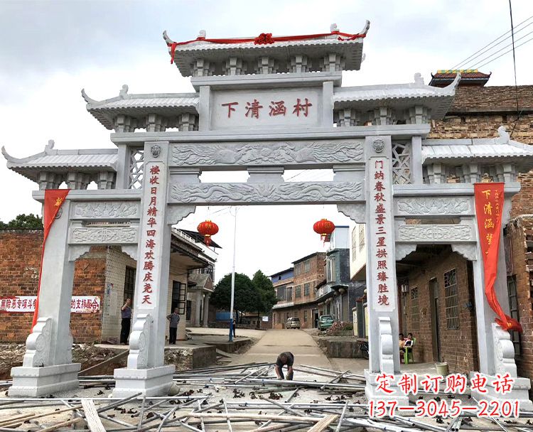 湖南汉白玉牌坊石雕