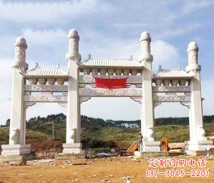 湖南精美白玉牌坊石雕,品质缔造传世绝品