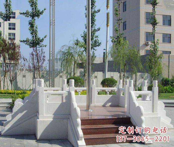 湖南汉白玉升旗台校园石雕