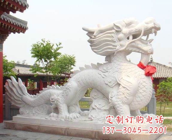 湖南汉白玉生肖龙雕,精致传承岁月之美