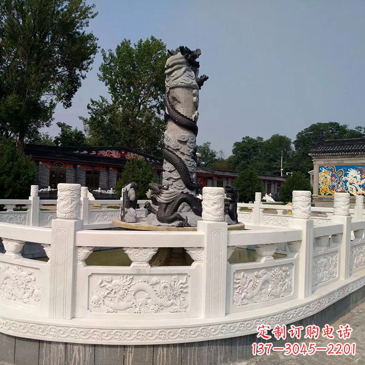 湖南汉白玉石雕栏板护栏