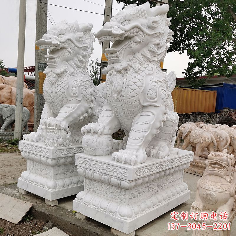 湖南汉白玉麒麟雕塑,承载古典之美
