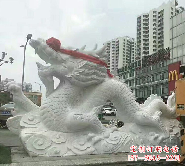 湖南汉白玉神龙雕塑,精致而又具有历史感