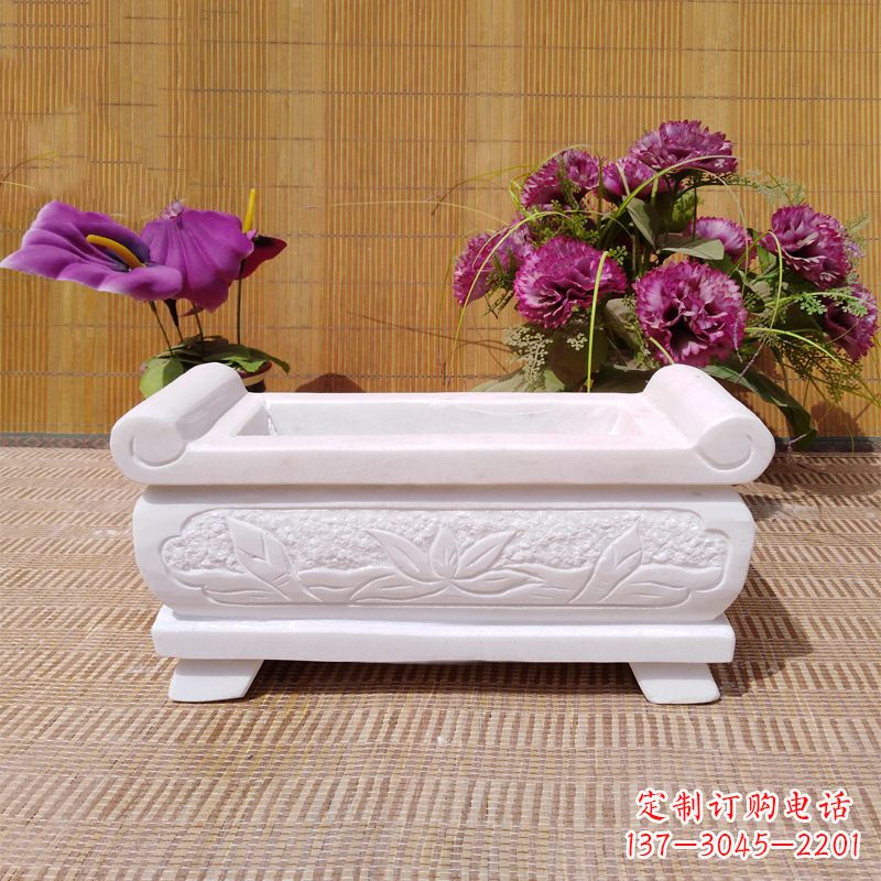 湖南汉白玉石特色香炉雕塑