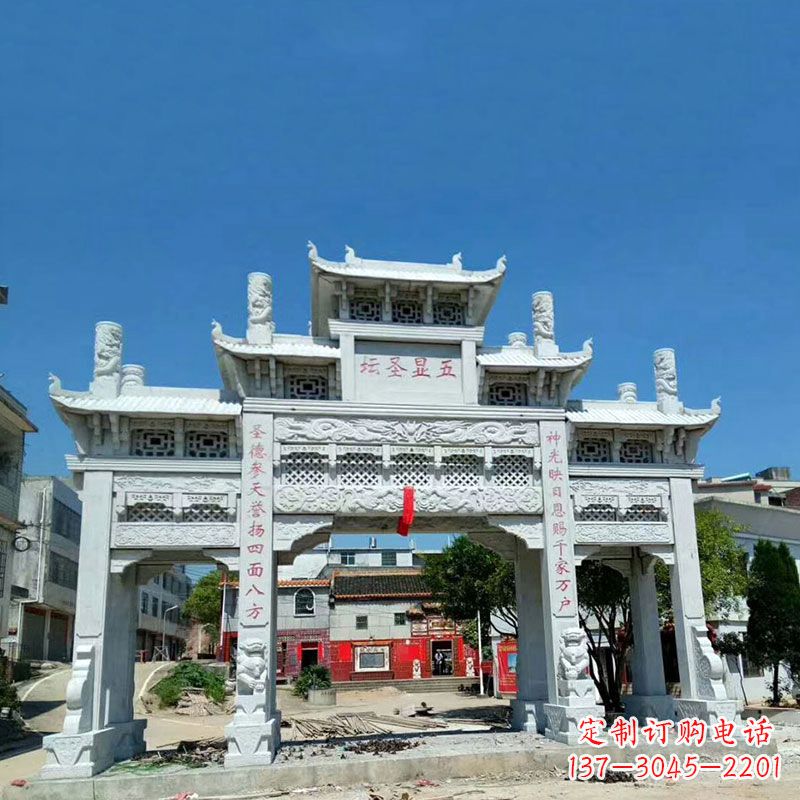 湖南全新定制石牌坊雕塑,为您的寺院注入历史文脉