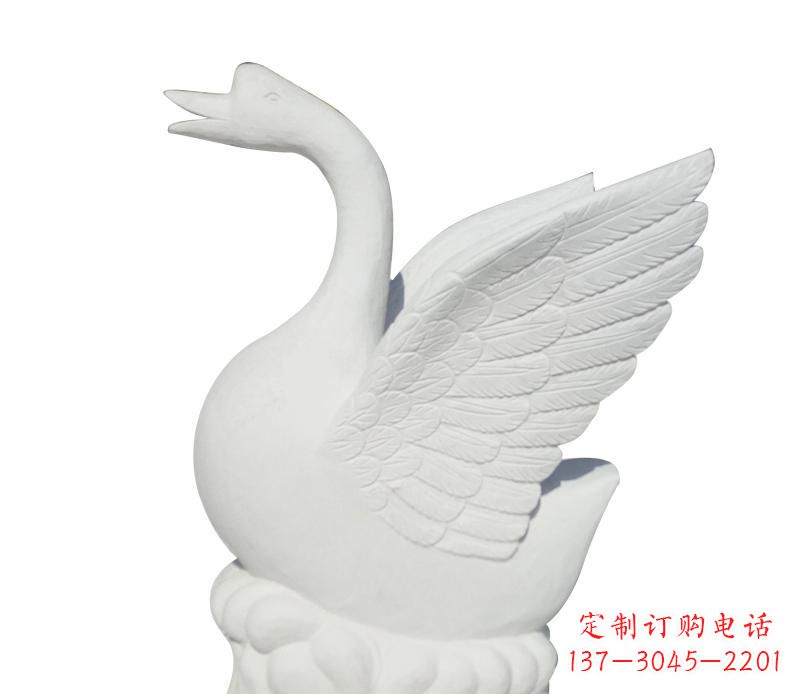 湖南汉白玉天鹅雕塑
