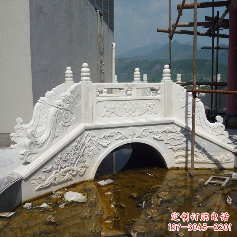 湖南汉白玉庭院装饰石桥雕塑