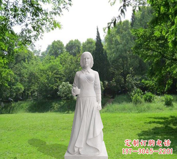 湖南纪念南丁格尔的经典白玉雕塑
