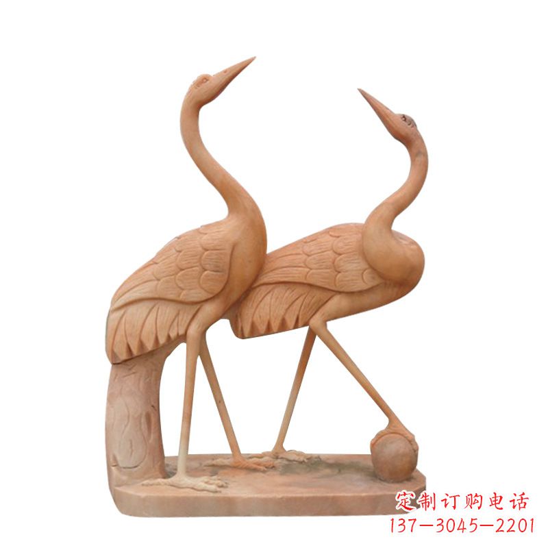 湖南汉白玉花仙鹤雕塑,是来自中领雕塑的一件精…