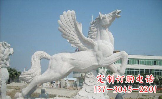 湖南精美祥云飞马石雕,古朴大气