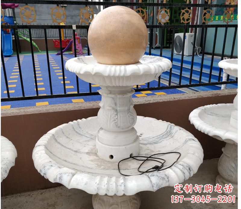 湖南高贵典雅的汉白玉风水球雕塑