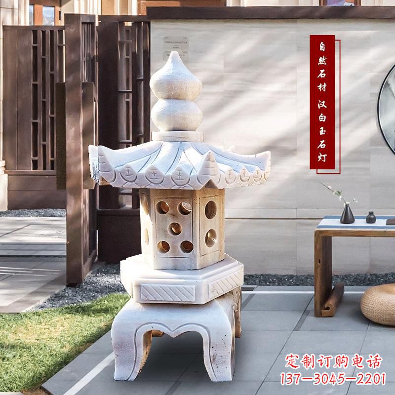 湖南汉白玉园林石雕灯笼