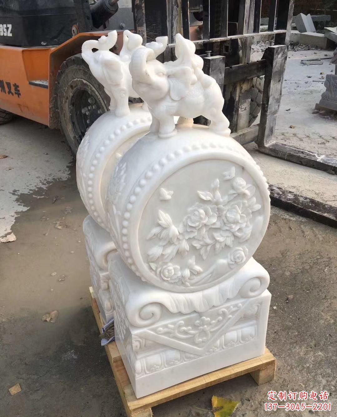 湖南精致小象招财石门墩,树立你的百年吉祥