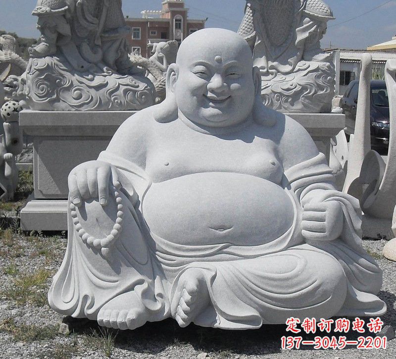湖南精美高雅的汉白玉弥勒佛雕像