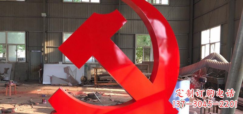 湖南河南不锈钢党徽雕塑,精致而完美
