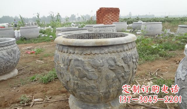 湖南荷花花盆公园景观石浮雕