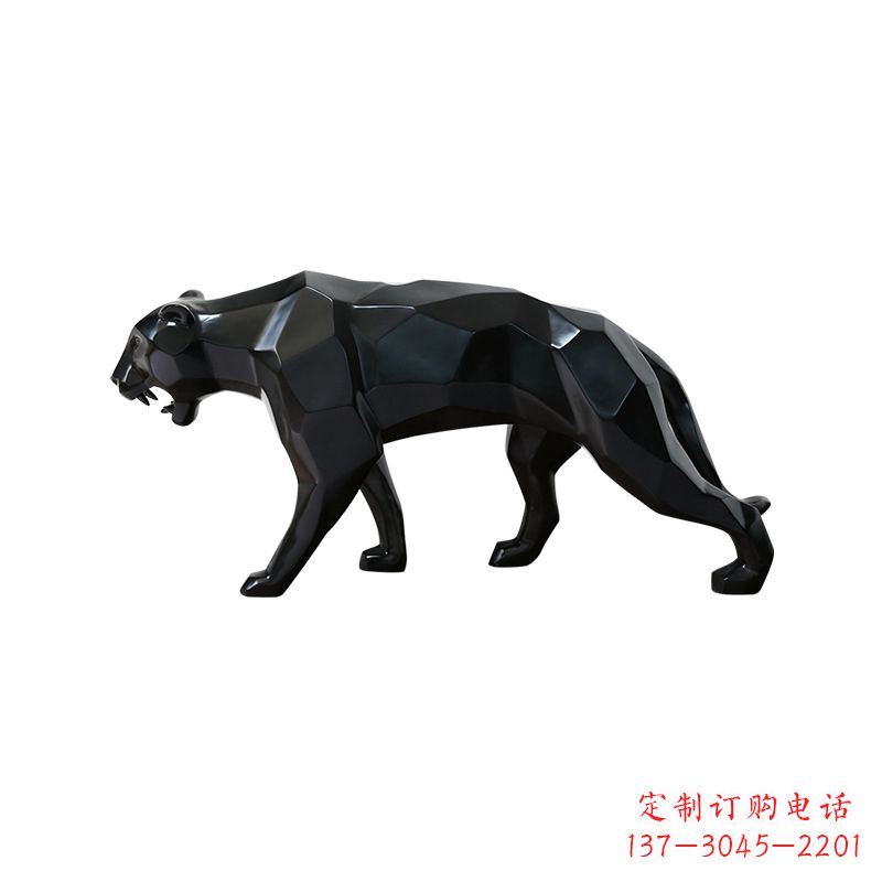 湖南黑色魅力,豹子玻璃钢雕塑