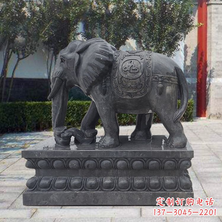 湖南黑色大象石雕,独特雕塑制作享受