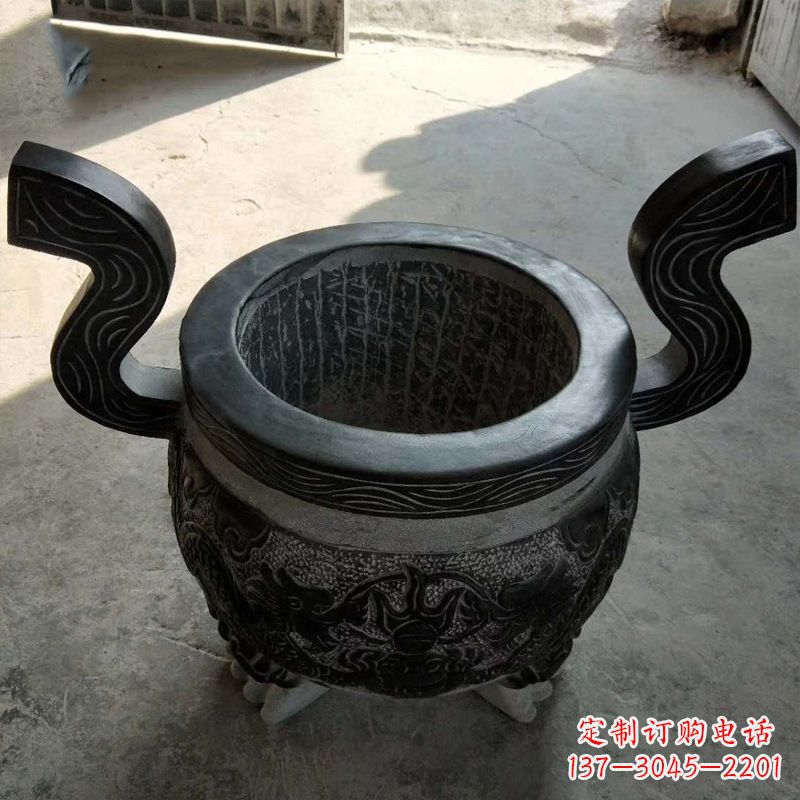 湖南中领雕塑:非凡的黑色石头香炉雕塑