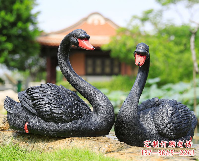 湖南黑天鹅玻璃钢仿真雕塑