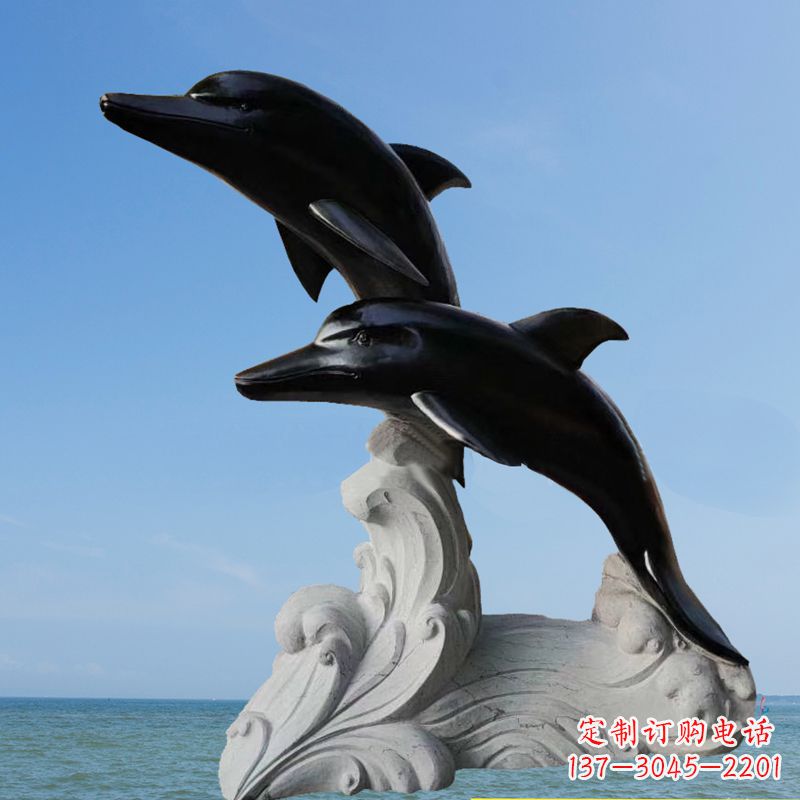 湖南黑曜石海豚石雕,让您的家园更加精美