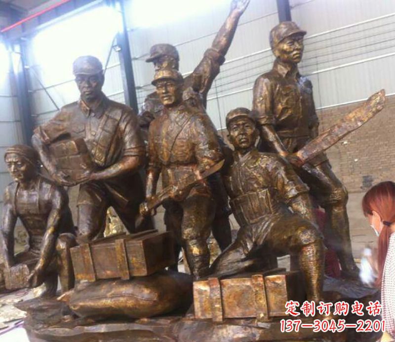 湖南红军打仗铜雕