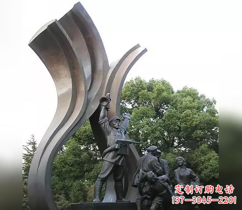 湖南红军胜利广场景观铜雕