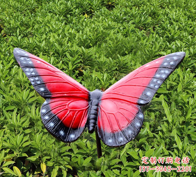湖南红色玻璃钢蝴蝶雕塑