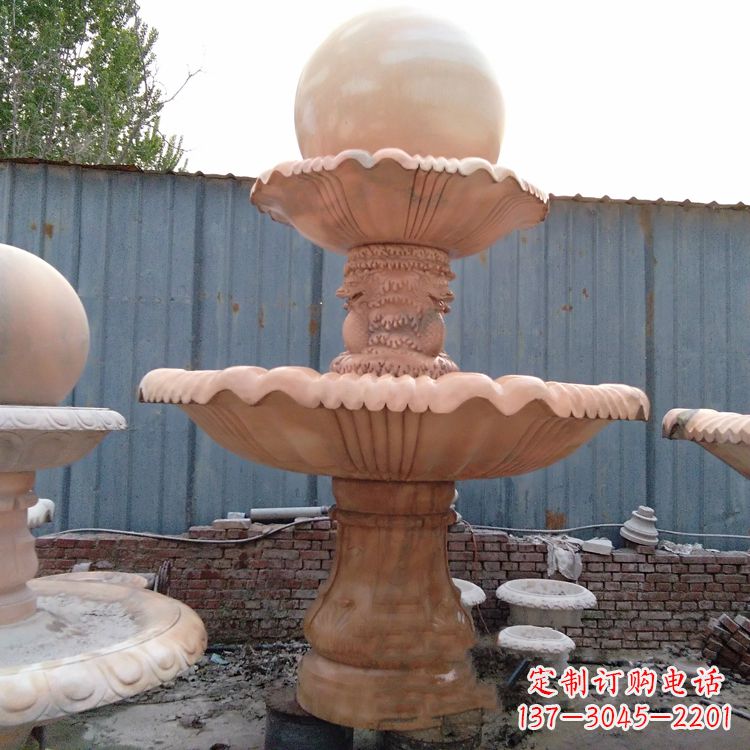 湖南专业定制红色风水球雕塑定制