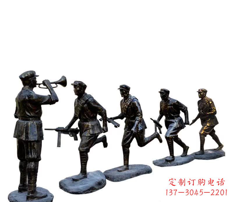 湖南传承红色精神,红军铜雕震撼人心