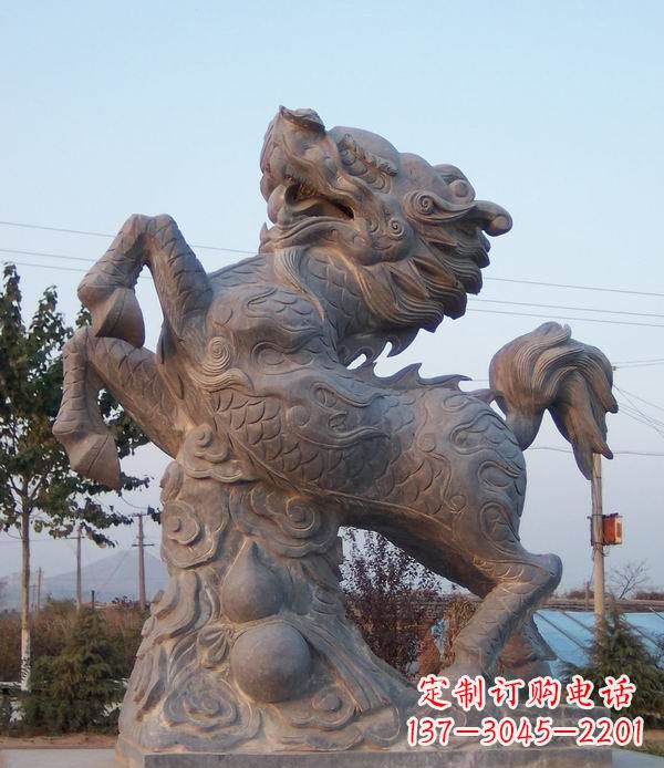 湖南精美独特的麒麟神兽石雕