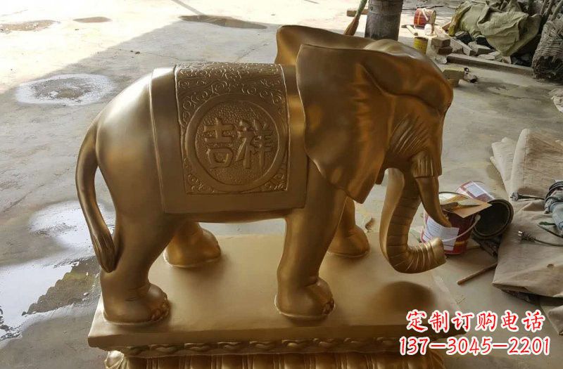 湖南湖南玻璃钢仿铜大象雕塑,为您展示艺术之美