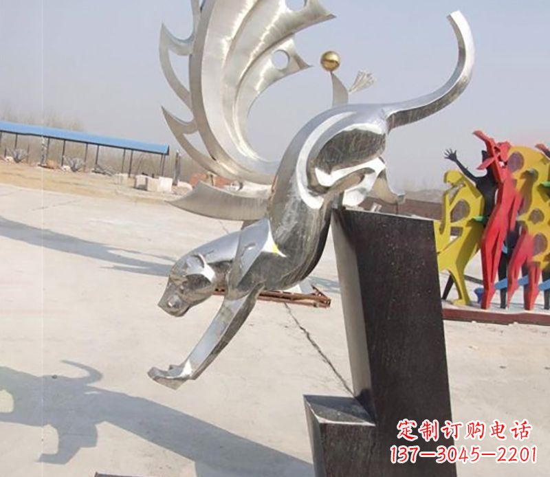 湖南经典大气的不锈钢豹子雕塑