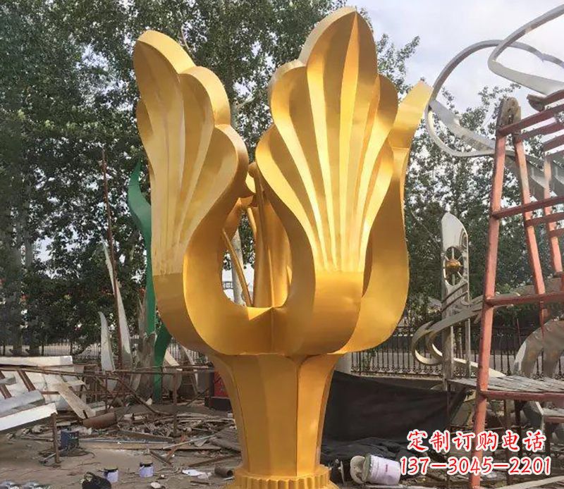 湖南户外不锈钢紫荆花雕塑