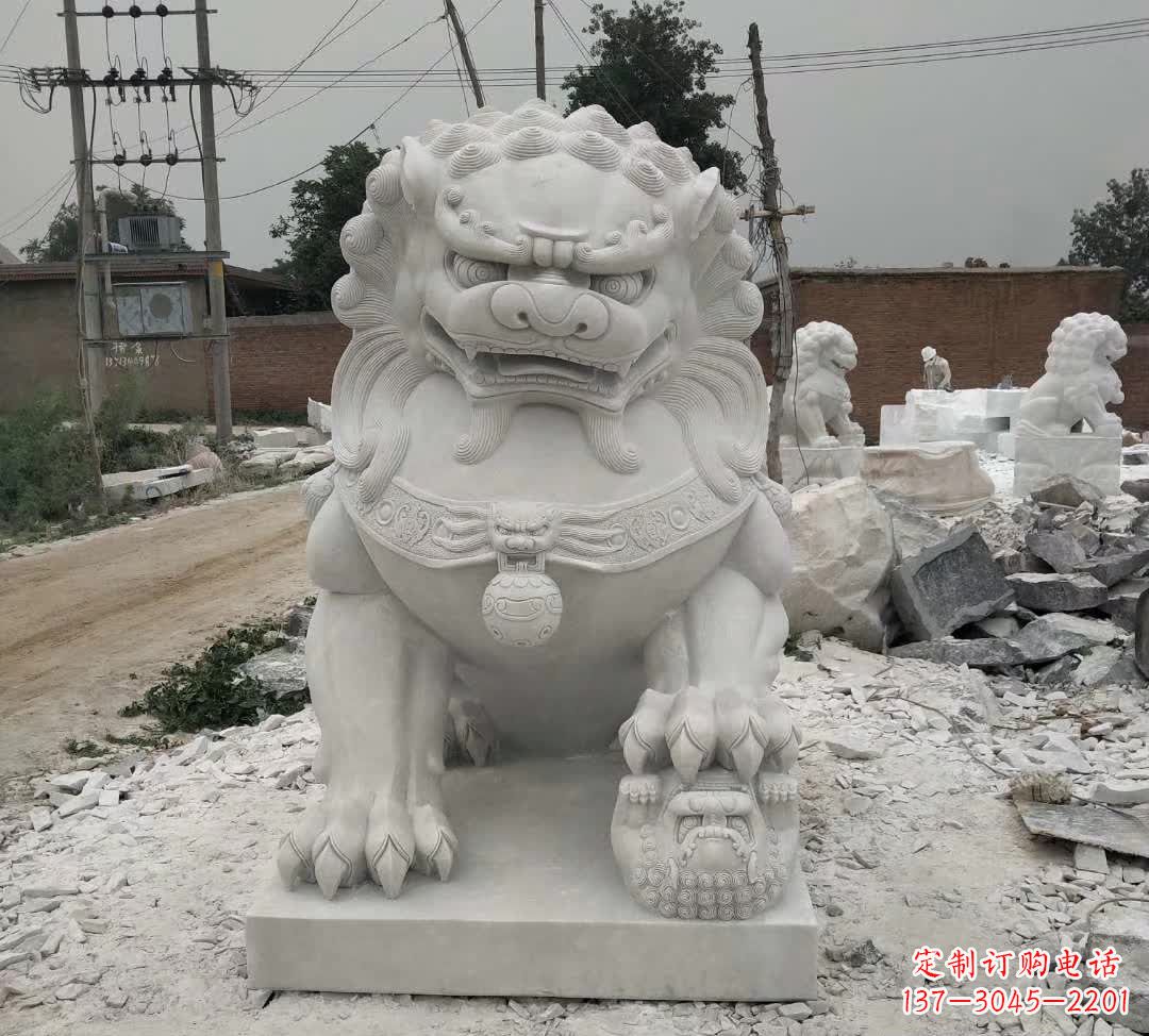 湖南非凡威猛!来自中领雕塑的狮子踩球石雕
