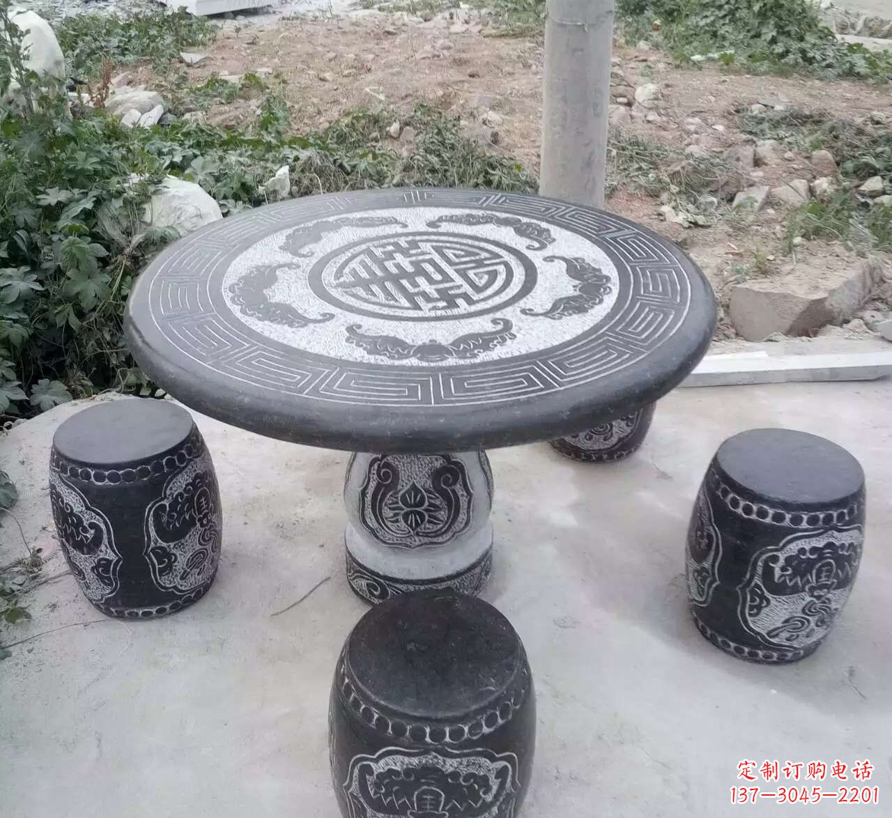 湖南艺术化的室外石桌凳雕塑