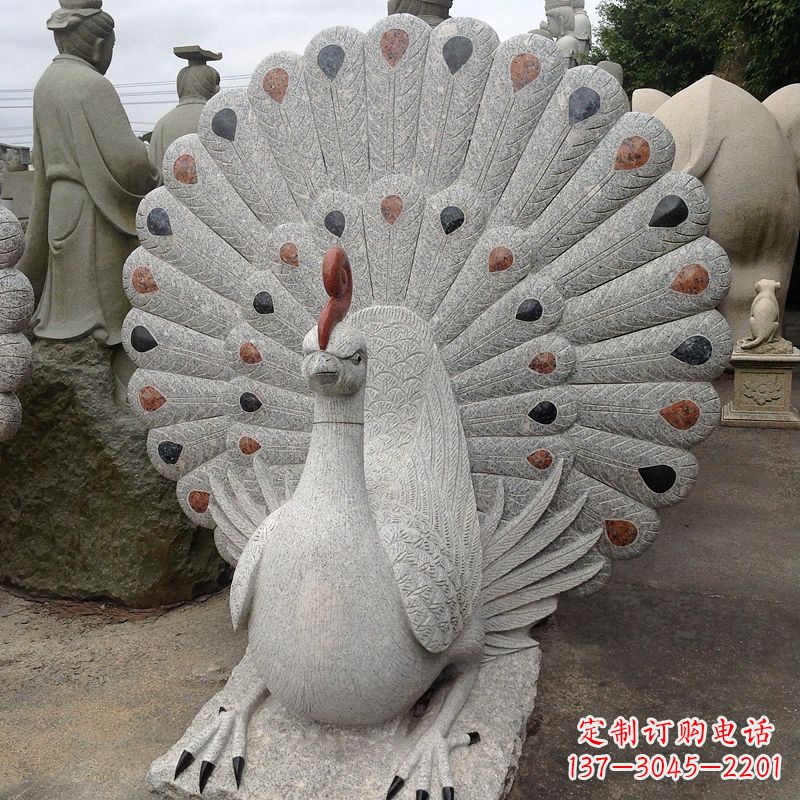 湖南花岗岩孔雀雕塑——艺术与文化交融