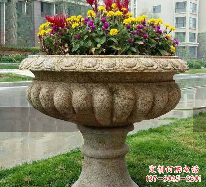 湖南花岗岩小区花盆石雕,精美绝伦