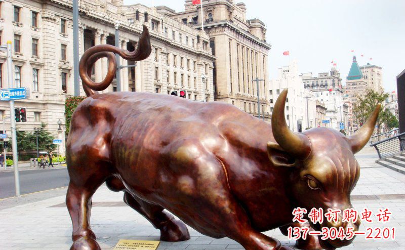 湖南华尔街牛招财牛铜雕,拥有力量的象征