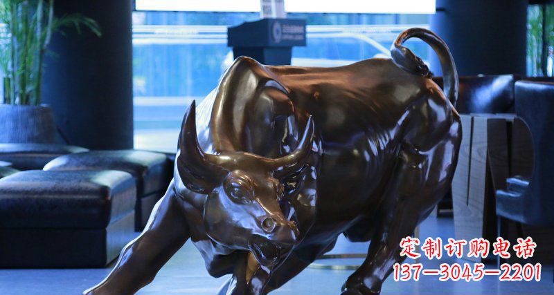湖南华尔街牛招财铜雕——精美装点空间,招财进宝