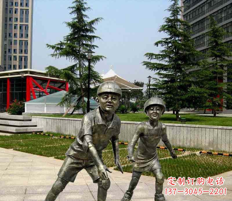 湖南滑旱冰男孩铜雕,精细而引人入胜