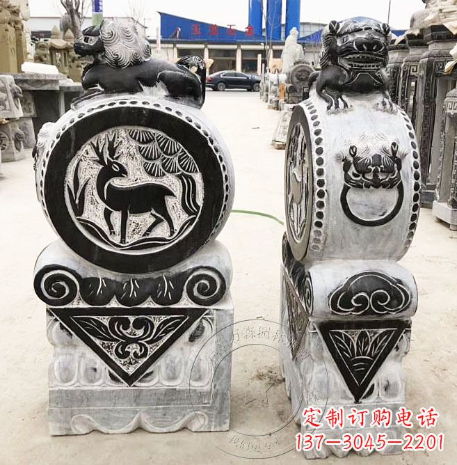 湖南品质卓越的黄山石雕门墩石