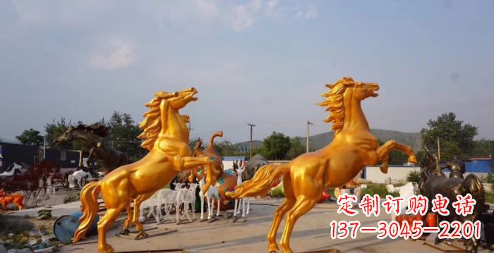 湖南高品质黄铜色奔马铜雕