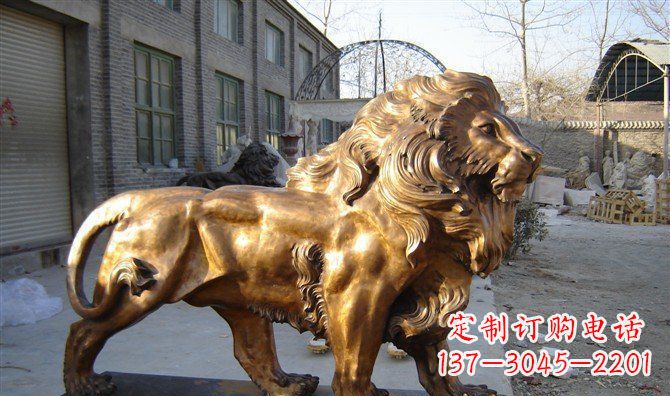 湖南黄铜精美西洋狮子铜雕