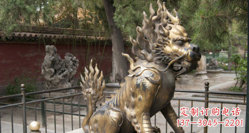 湖南钜惠雅致:优质黄铜铸铜麒麟雕塑