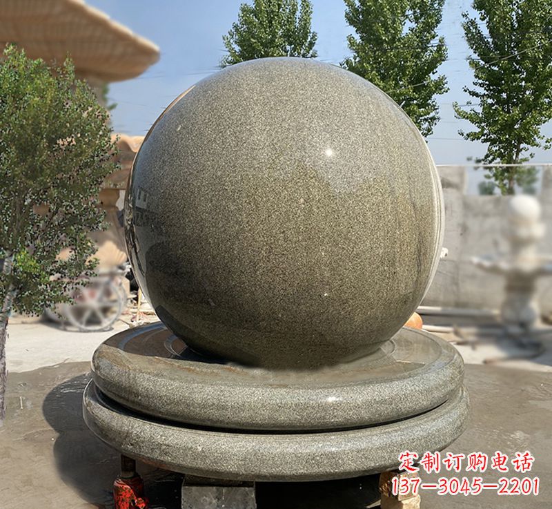 湖南品质保障黄锈石风水球雕塑