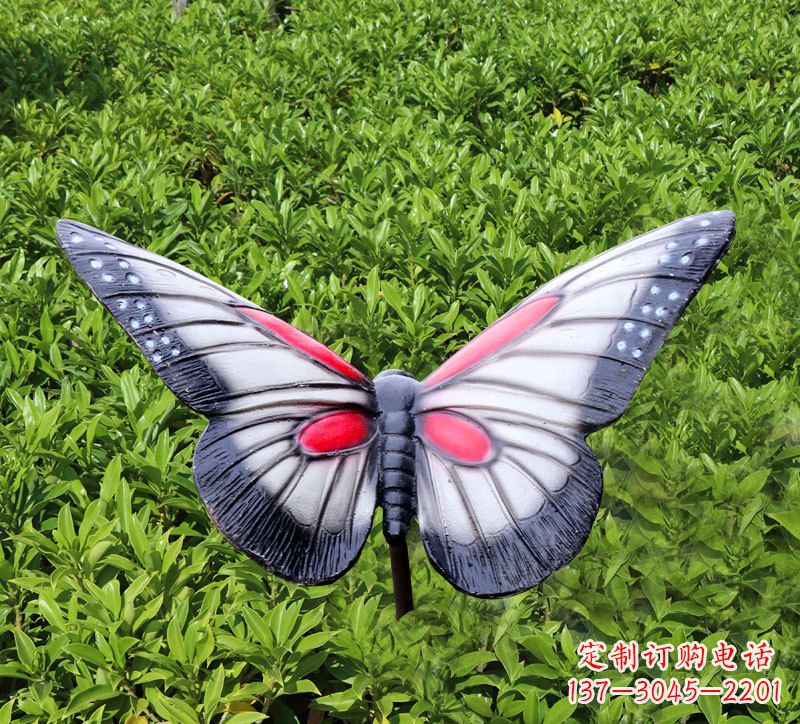 湖南灰黑色仿真蝴蝶玻璃钢铸造雕塑